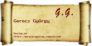 Gerecz György névjegykártya