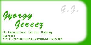 gyorgy gerecz business card